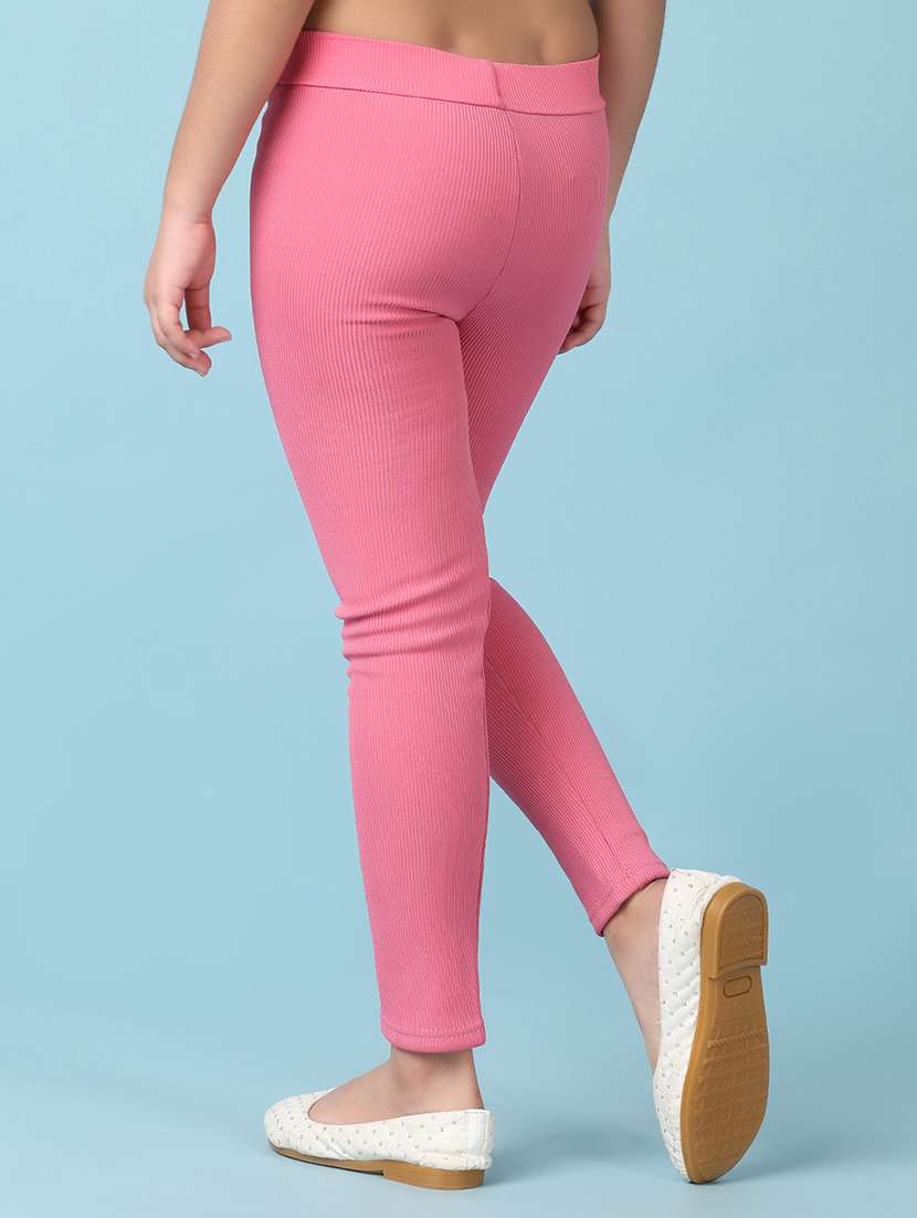 girls solid mid rise legging - 21521212 -  Standard Image - 3