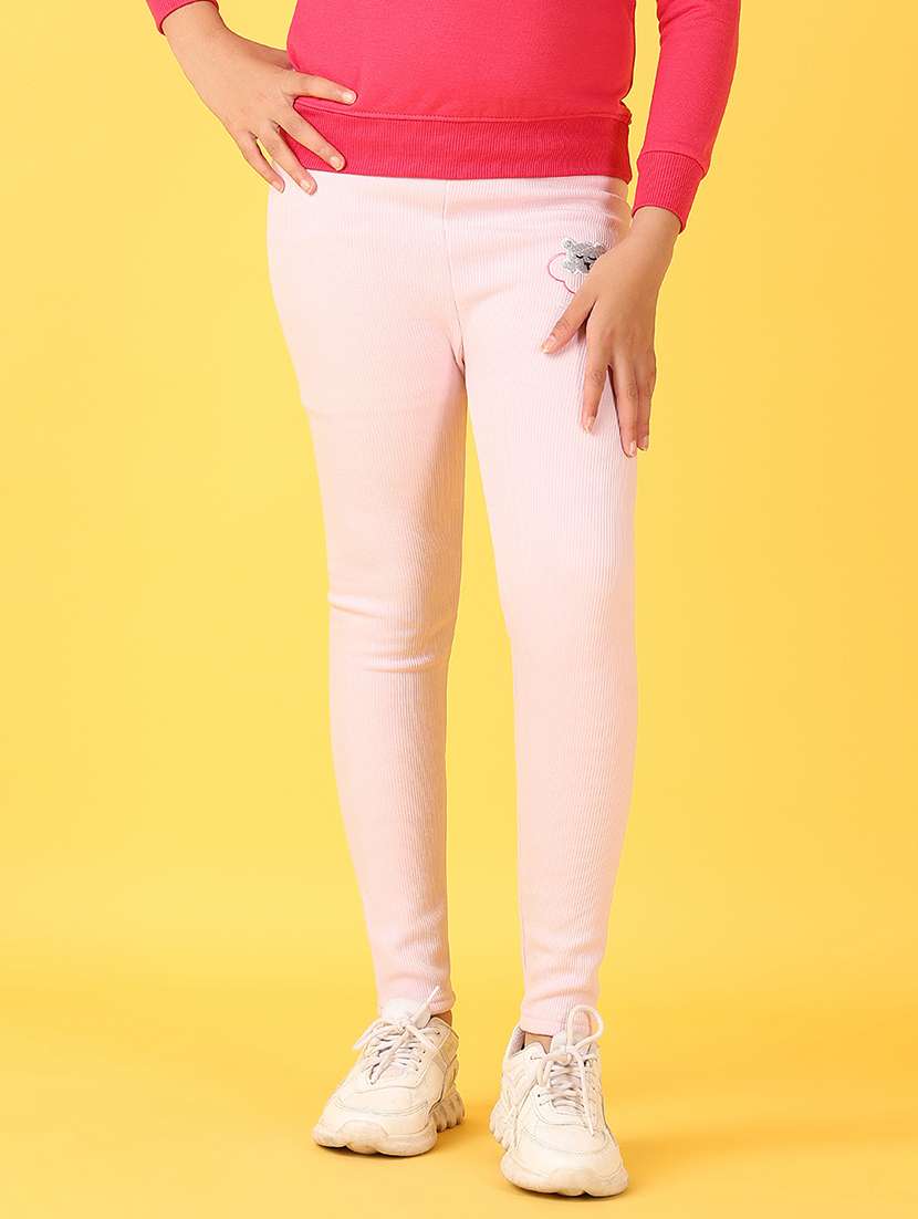 girls solid mid rise legging