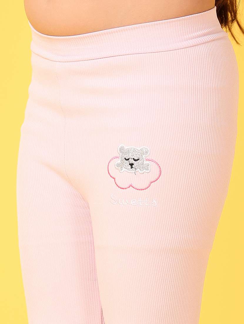 girls solid mid rise legging - 21521213 -  Standard Image - 5