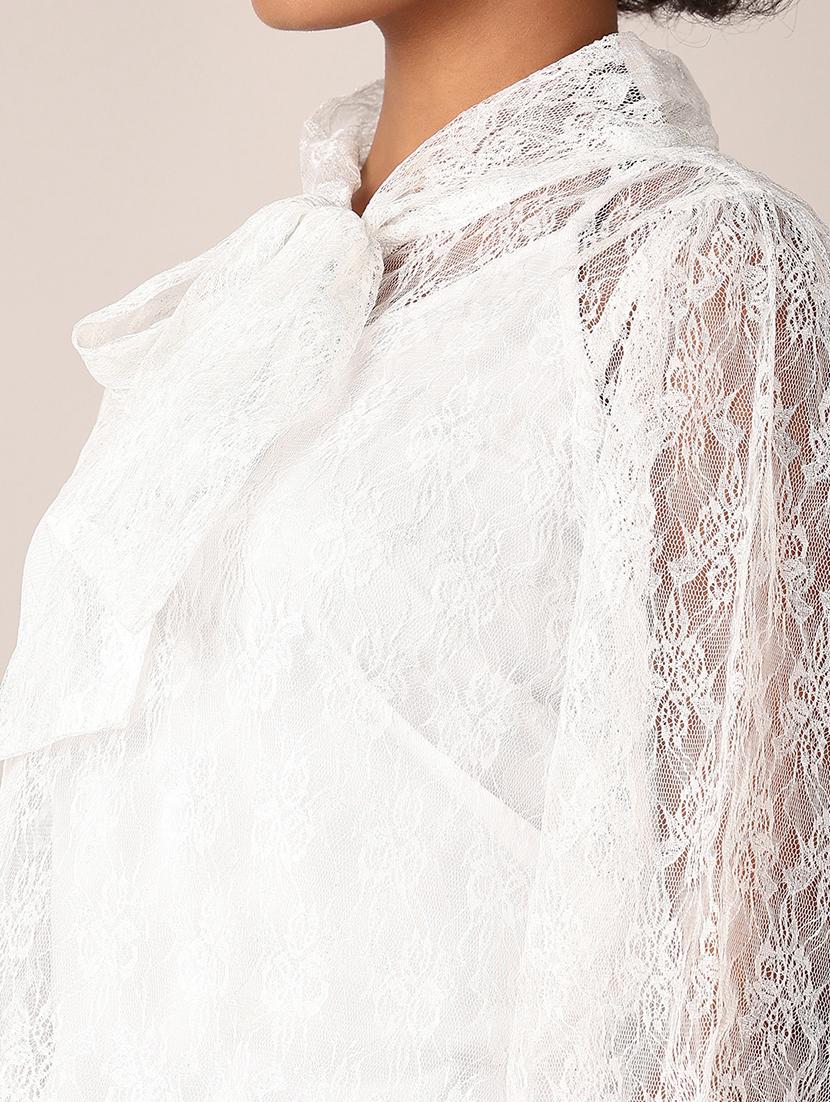 women lace detailed puff sleeves top - 21521329 - Standard Image - 5