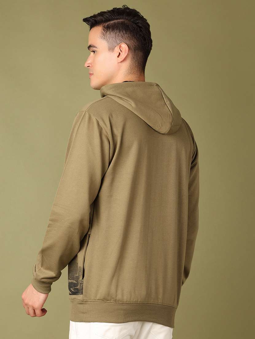 men chest print hooded neck sweatshirt - 21521355 -  Standard Image - 3