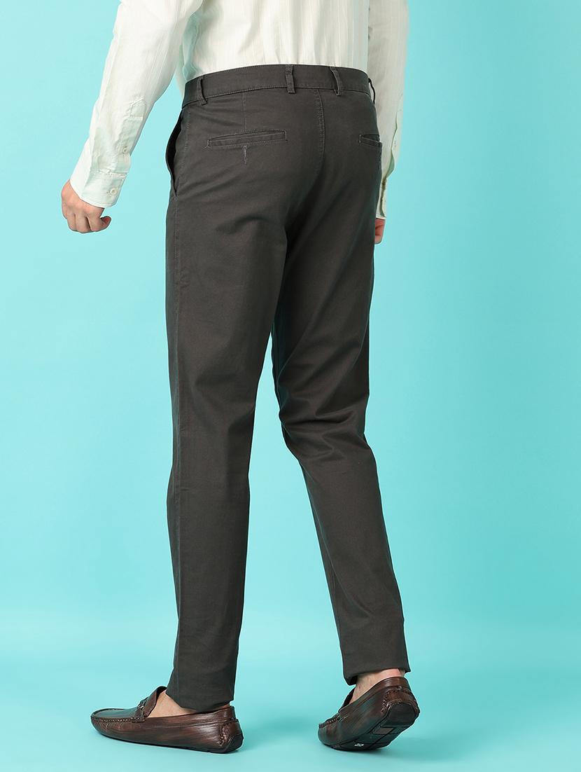 men solid regular fit chinos casual trouser - 21521384 - Standard Image - 3