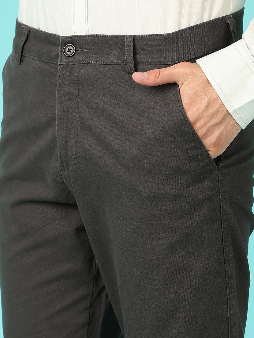men solid regular fit chinos casual trouser - 21521384 - Standard Image - 5