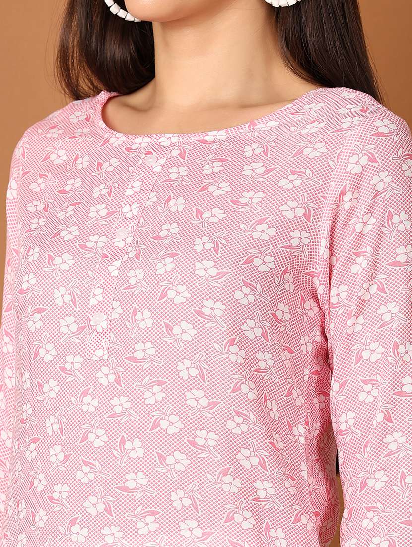 women three quarter sleeve straight kurta - 21521435 -  Standard Image - 5