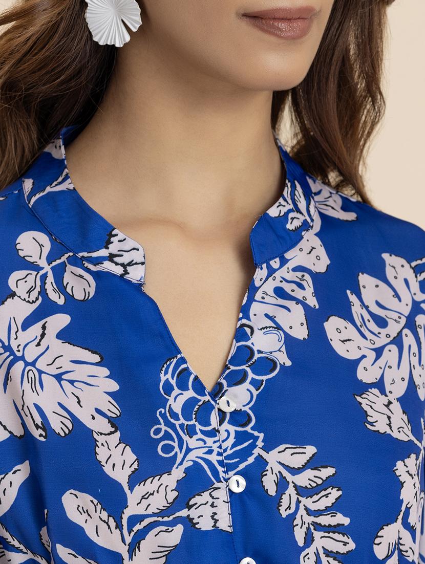 women blue printed satin romper - 21521562 - Standard Image - 5