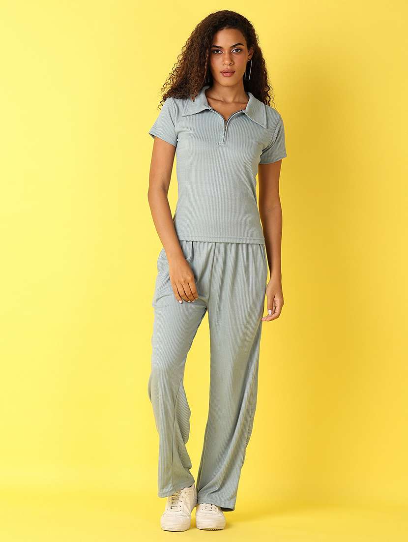 women green cotton active wear co-ord set