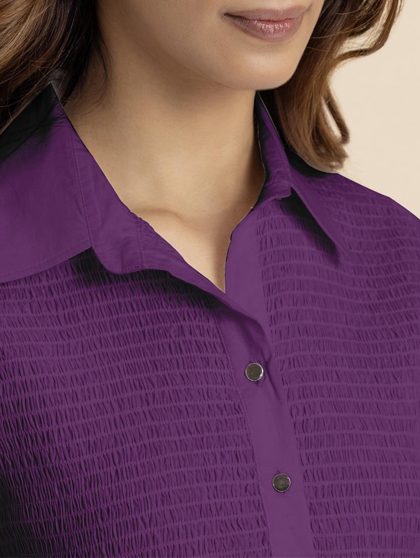 women purple cotton peplum top - 21521733 - Standard Image - 5