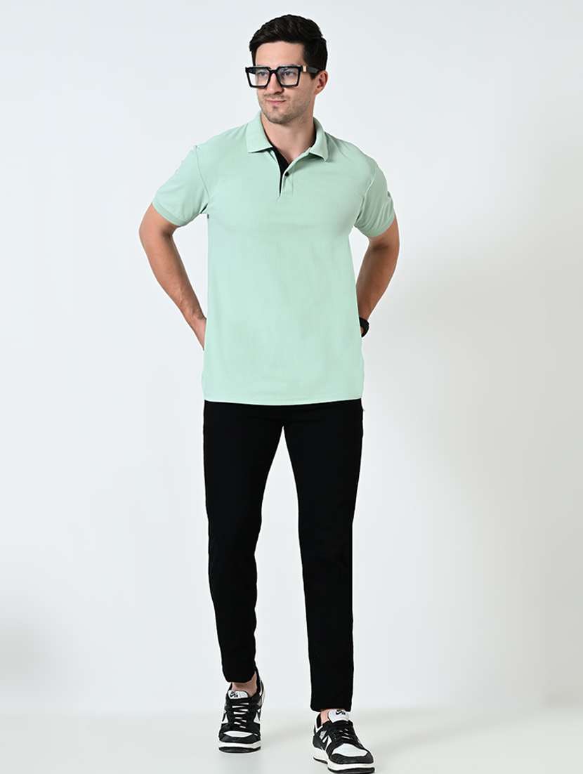 men polo neck plain t-shirt - 21521880 -  Standard Image - 5