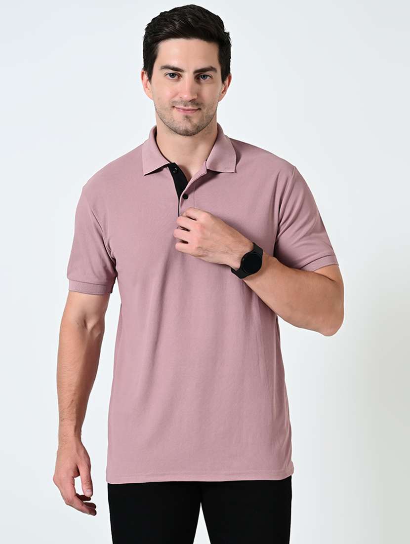 men polo neck plain t-shirt