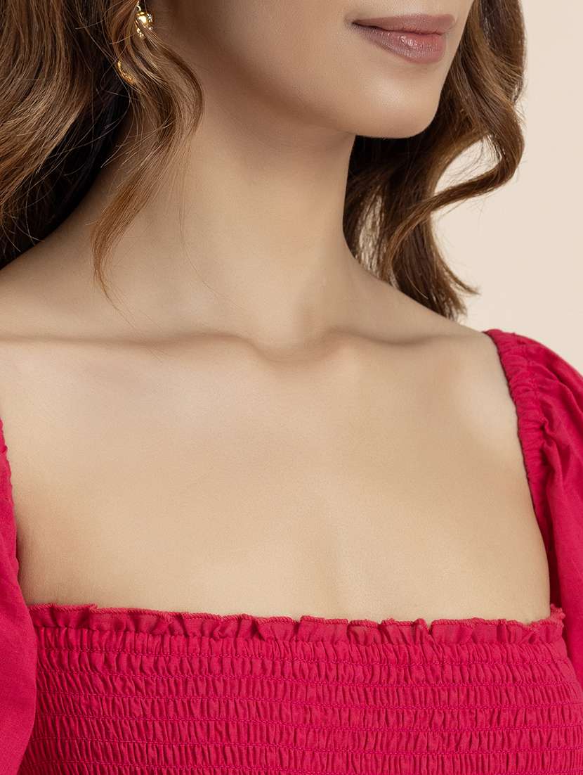 women solid square neck a-line dress - 21521967 -  Standard Image - 5