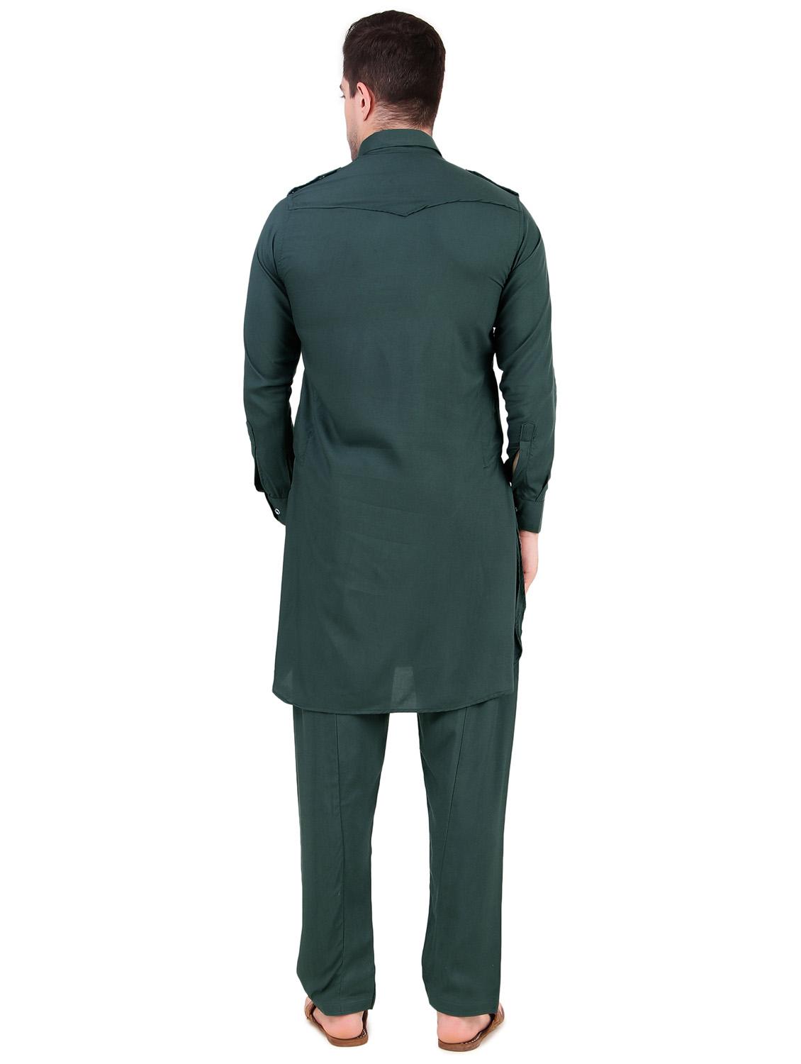 men solid kurta pyjama ethnic wear set - 21522017 - Standard Image - 3