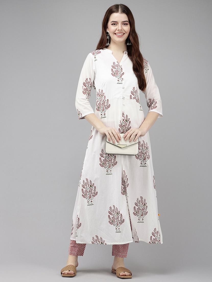 women white printed kurta pant set - 21522494 - Zoom Image - 0