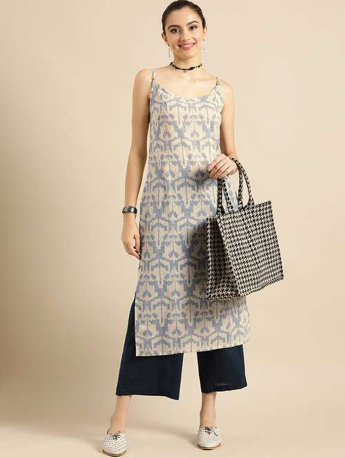 women printed sleeveless straight kurta - 21522793 - Standard Image - 0