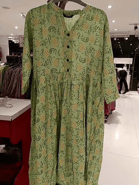 light green rayon ethnic dress - 21522810 -  Standard Image - 0