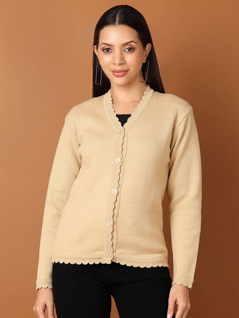 women solid long sleeve cardigan