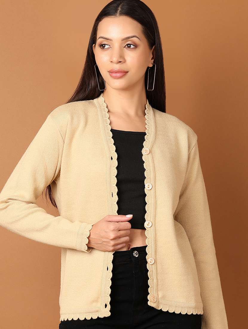 women solid long sleeve cardigan - 21522822 -  Standard Image - 3