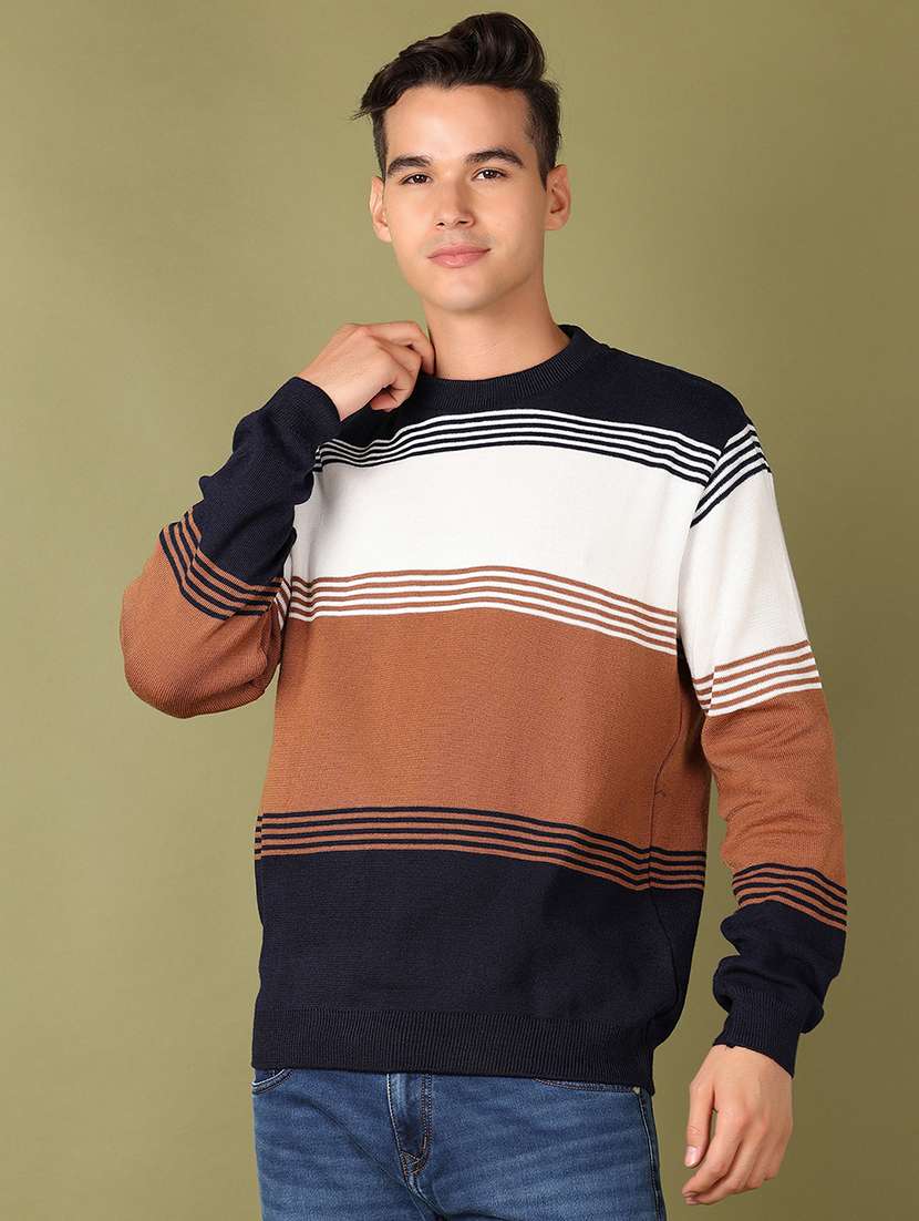 men self design long sleeve pullover - 21522831 -  Zoom Image - 0