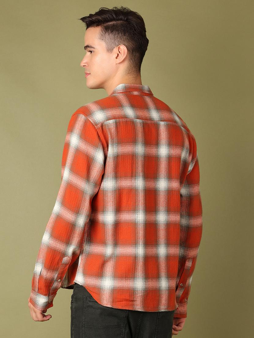 men checkered long sleeve regular fit casual shirt - 21522877 - Standard Image - 3