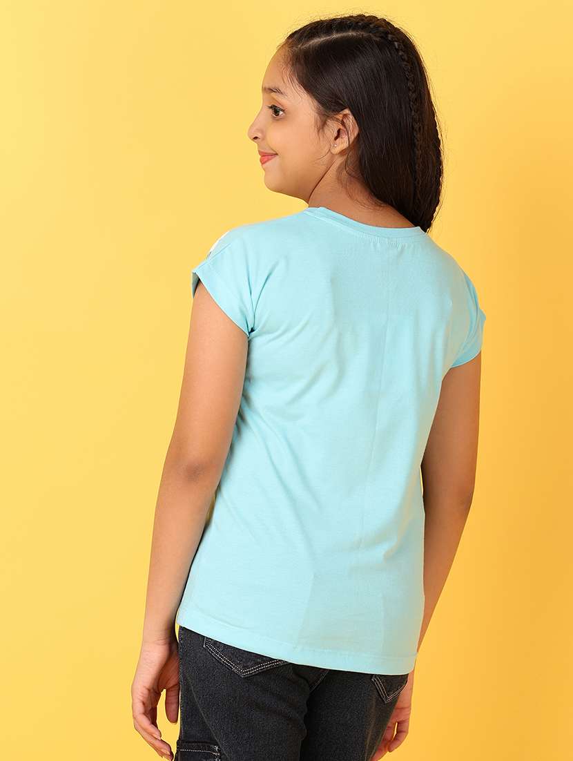 girls printed round neck cotton tee - 21522927 -  Standard Image - 3