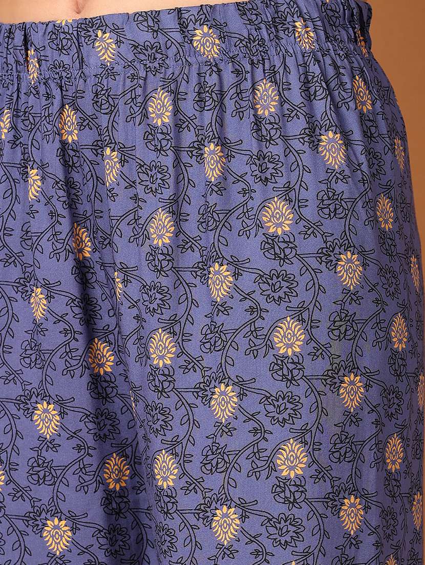 women blue printed straight palazzo - 21522938 - Standard Image - 5