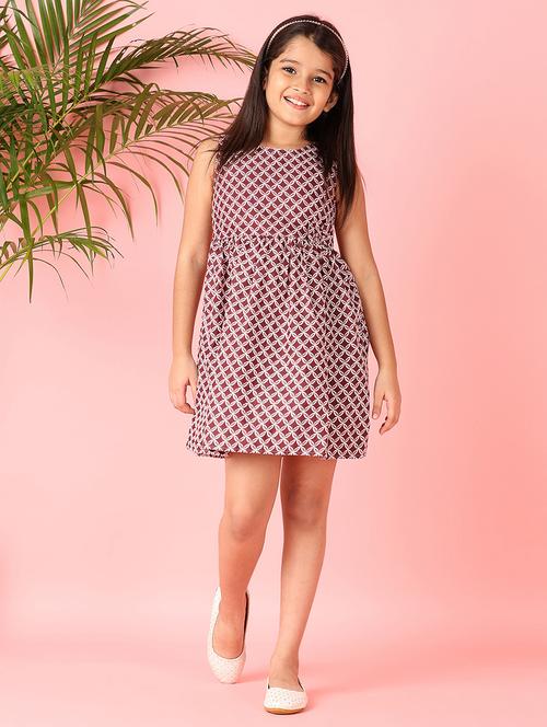 girls printed sleeveless cotton frock - 21522943 - Standard Image - 0