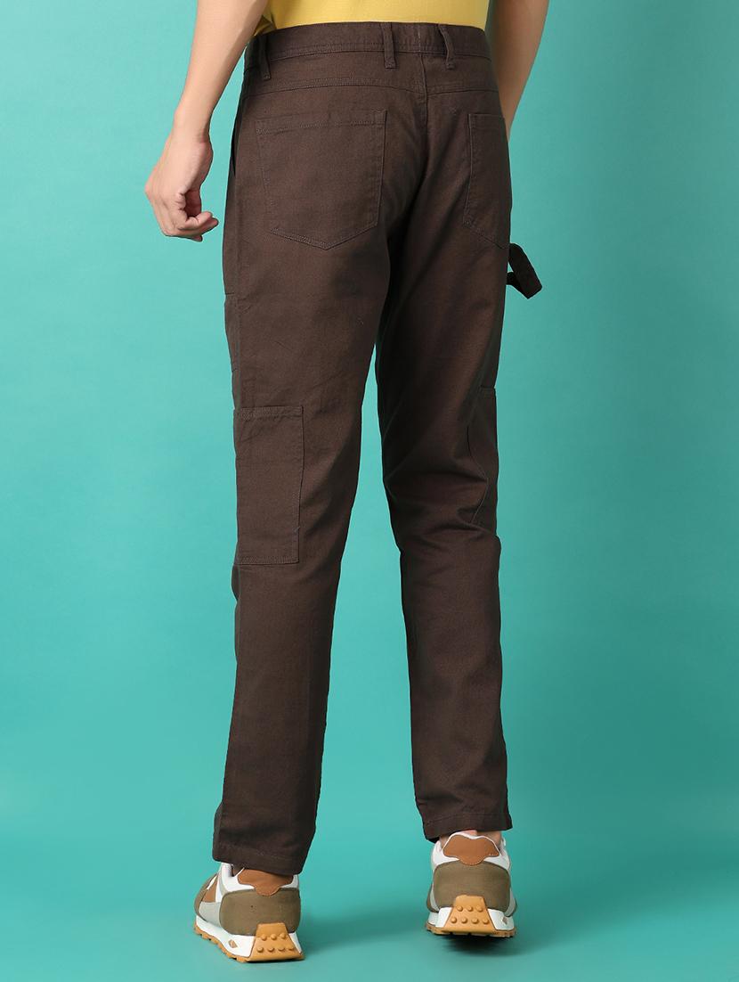men solid mid rise regular fit cargo - 21523015 - Standard Image - 3