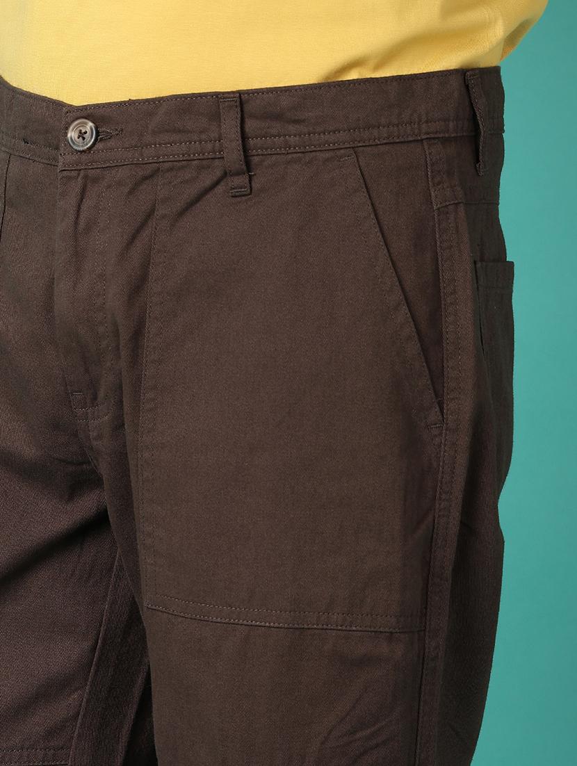 men solid mid rise regular fit cargo - 21523015 - Standard Image - 5