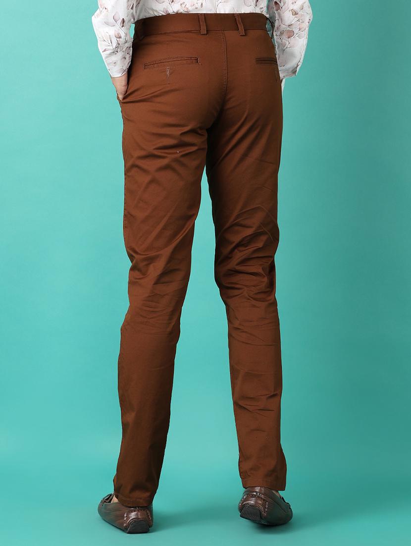 men solid slim fit chinos casual trouser - 21523066 - Standard Image - 3