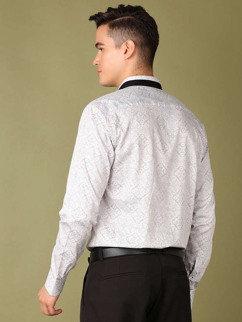 men long sleeves printed formal shirt - 21523081 -  Standard Image - 3