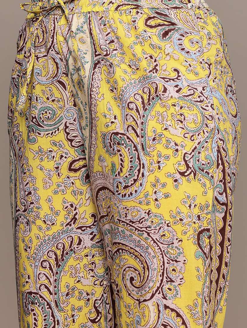 women paisley shirt collar kurta pant set - 21523106 -  Standard Image - 5