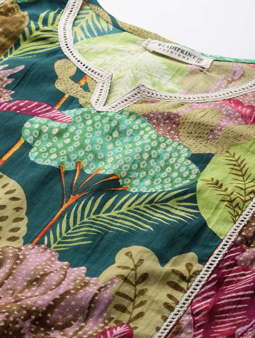 women printed notch neck kurta pant set - 21523128 -  Standard Image - 5