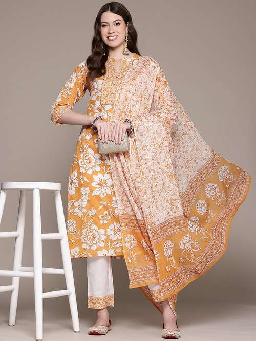 women floral kurta pant set with dupatta - 21523133 - Standard Image - 0