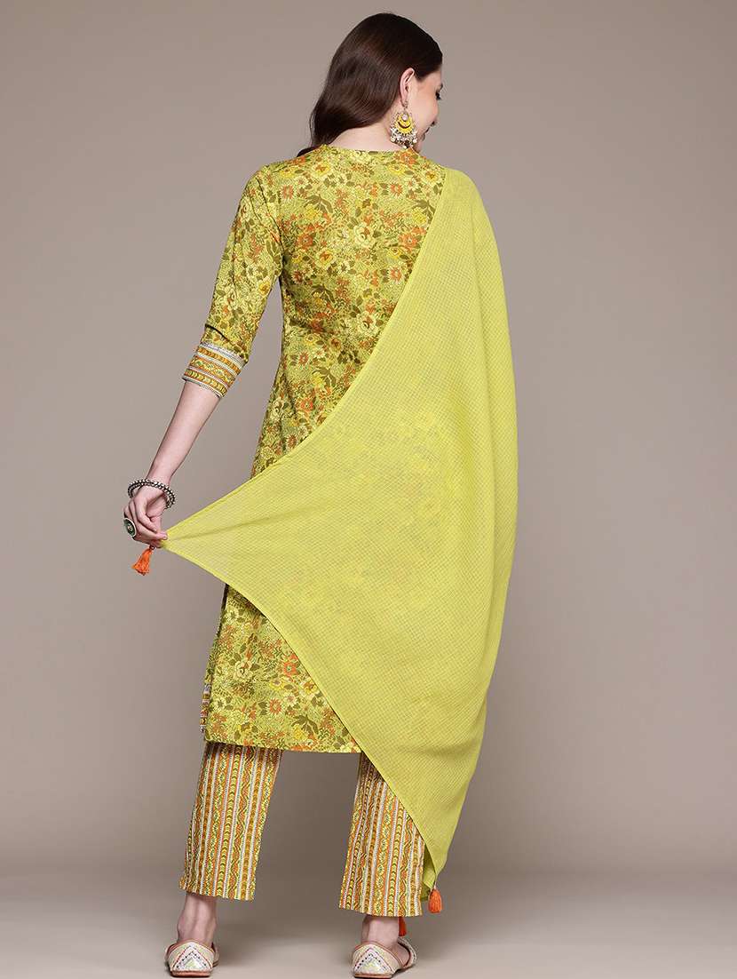 women floral kurta pant set with dupatta - 21523136 -  Standard Image - 3