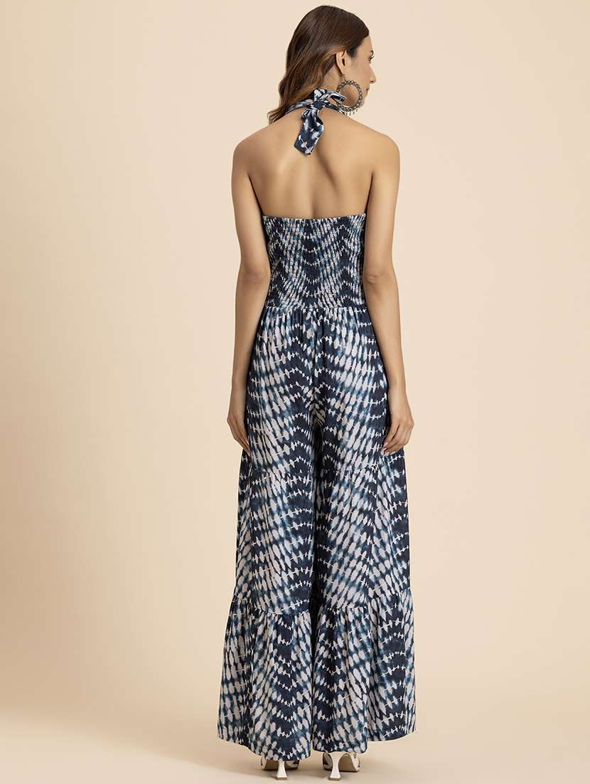 women tie & dye printed halter neck jumpsuit - 21523149 -  Standard Image - 3