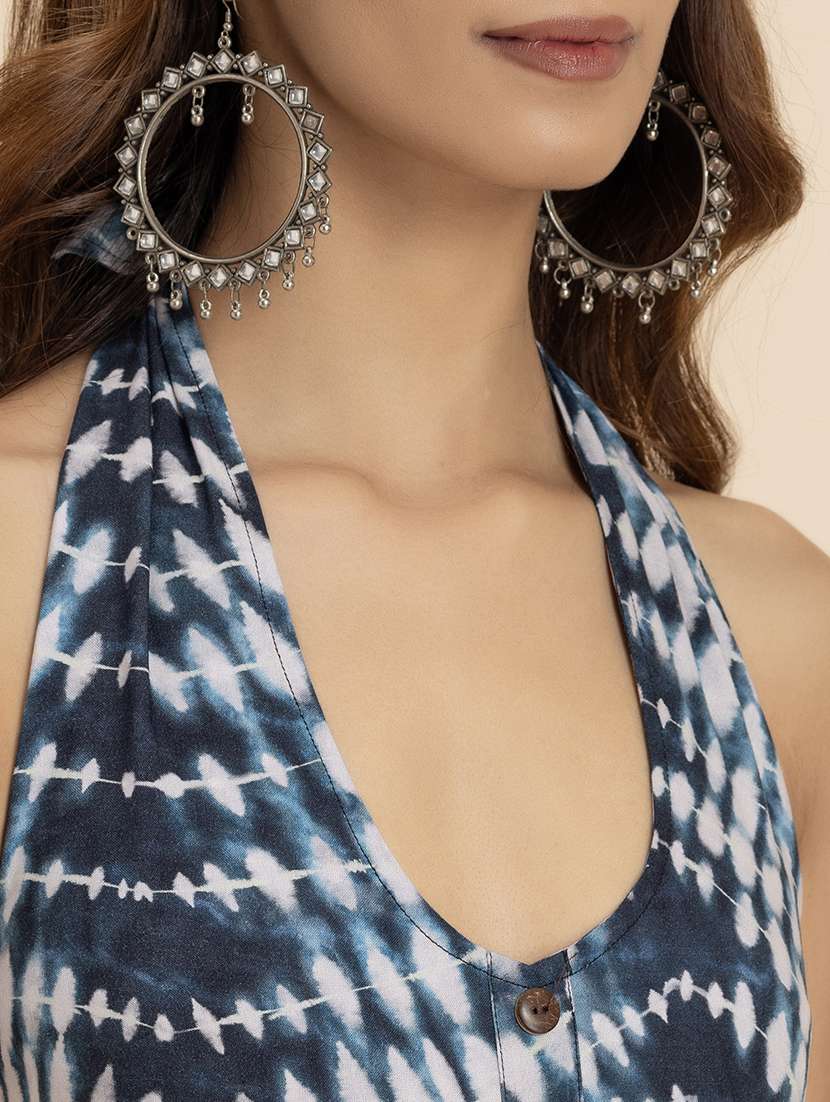 women tie & dye printed halter neck jumpsuit - 21523149 -  Standard Image - 5