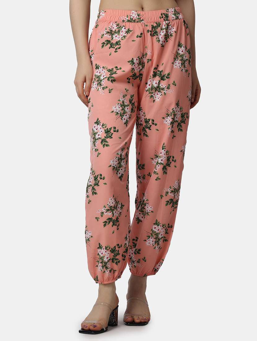 women floral printed regular fit joggers - 21523413 - Zoom Image - 0
