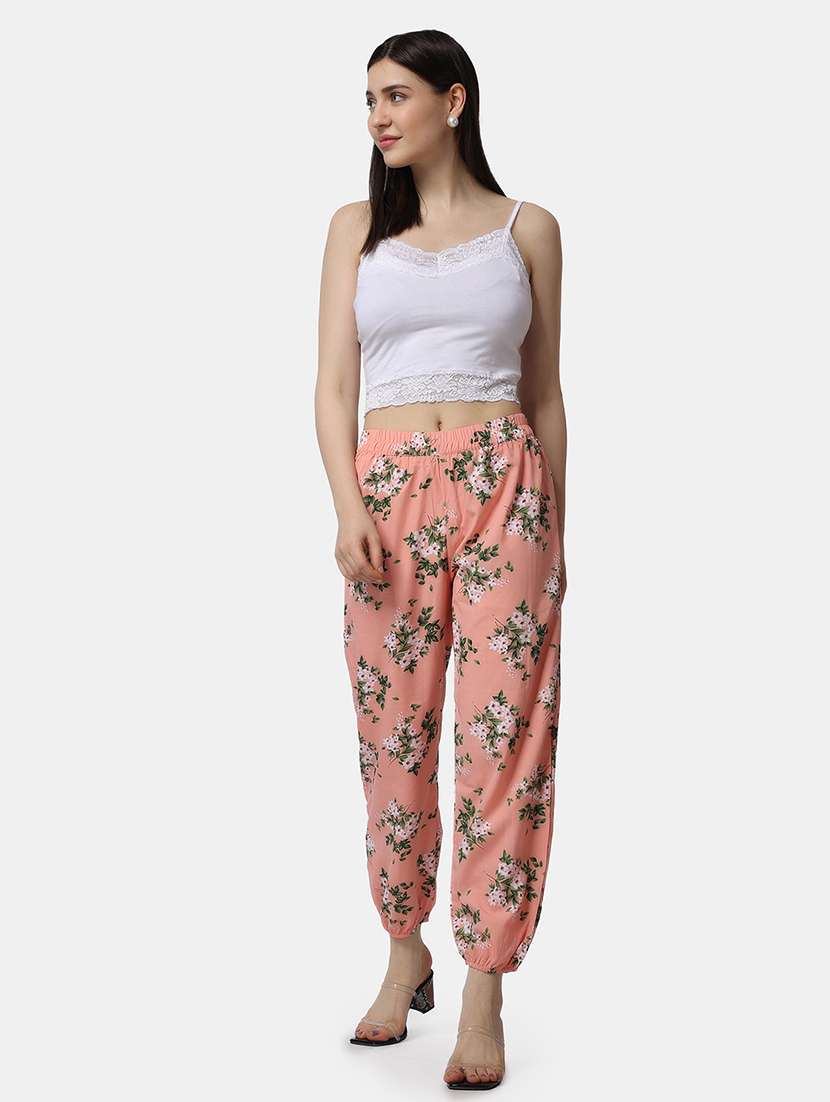 women floral printed regular fit joggers - 21523413 - Standard Image - 5