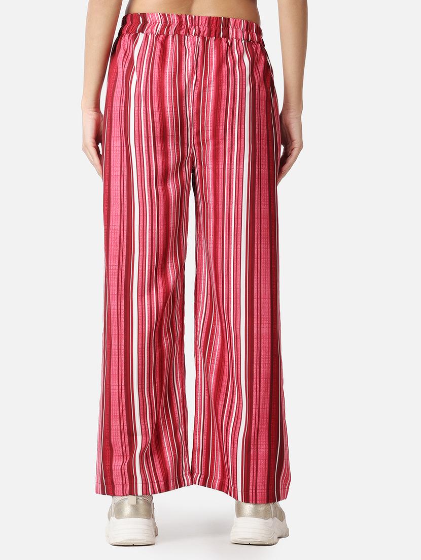 women striped printed wide leg trouser - 21523417 - Standard Image - 3