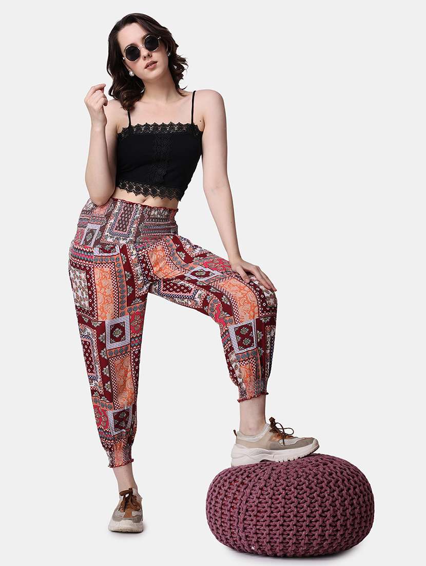 women printed relaxed fit jogger - 21523426 - Standard Image - 5