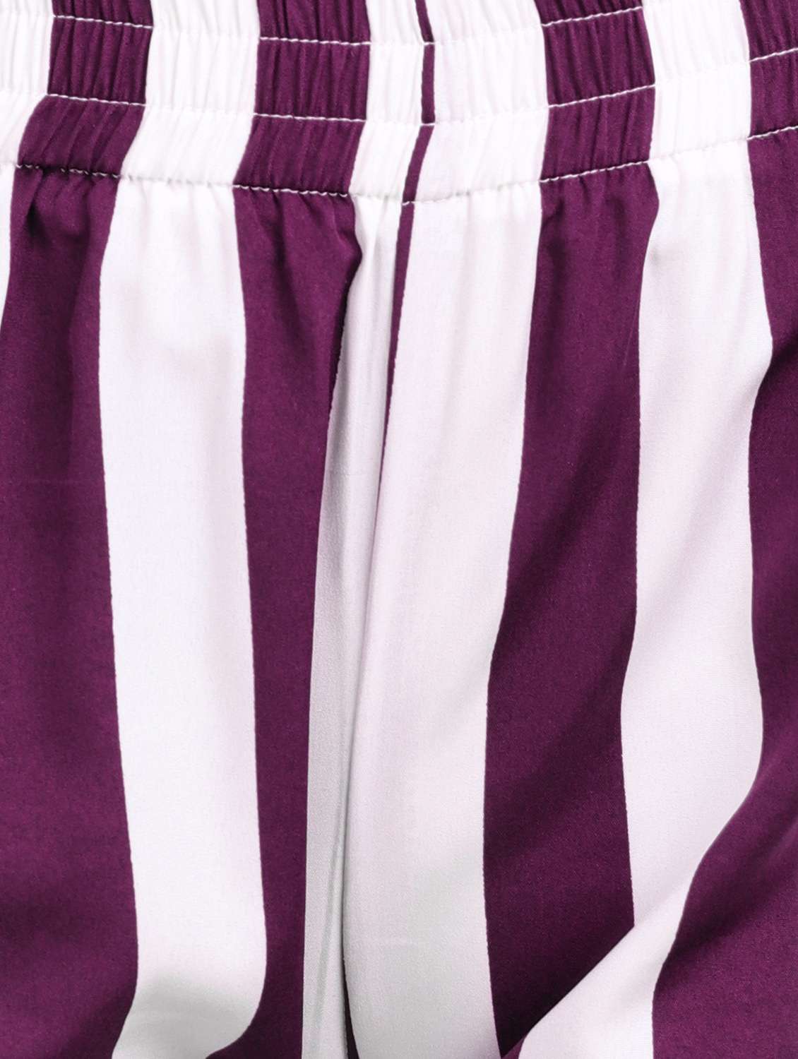 women striped mid rise wide leg trouser - 21523457 - Standard Image - 5