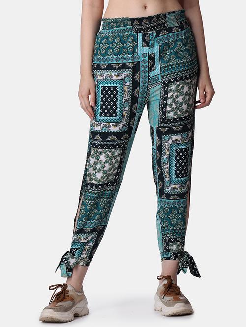 women printed mid rise trouser - 21523471 -  Standard Image - 0