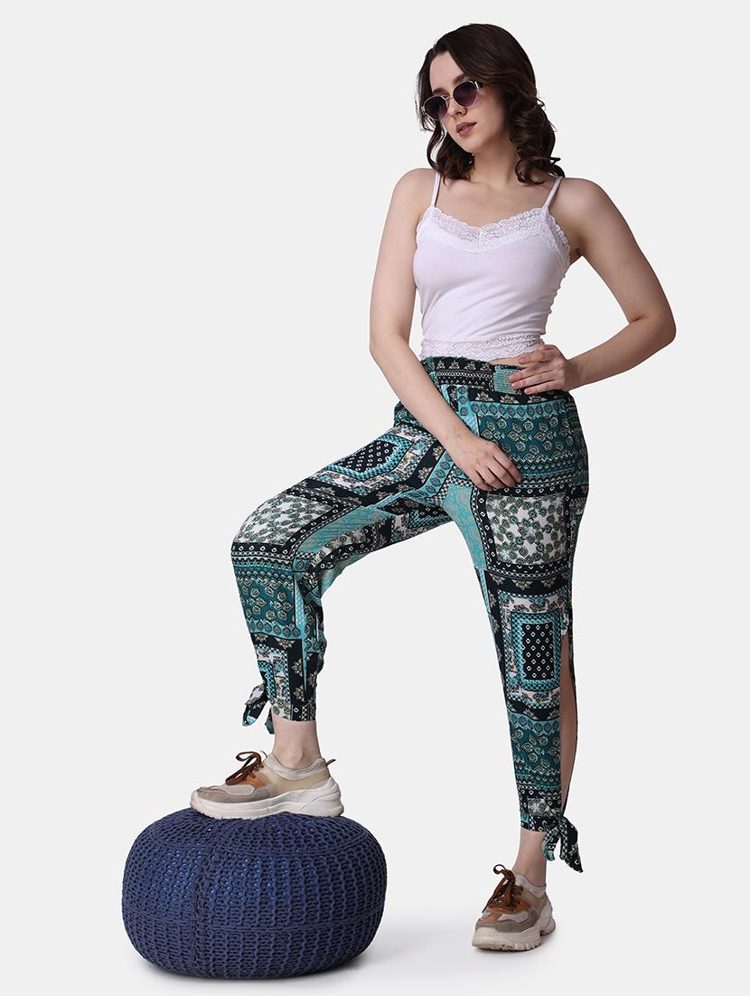 women printed mid rise trouser - 21523471 - Standard Image - 5