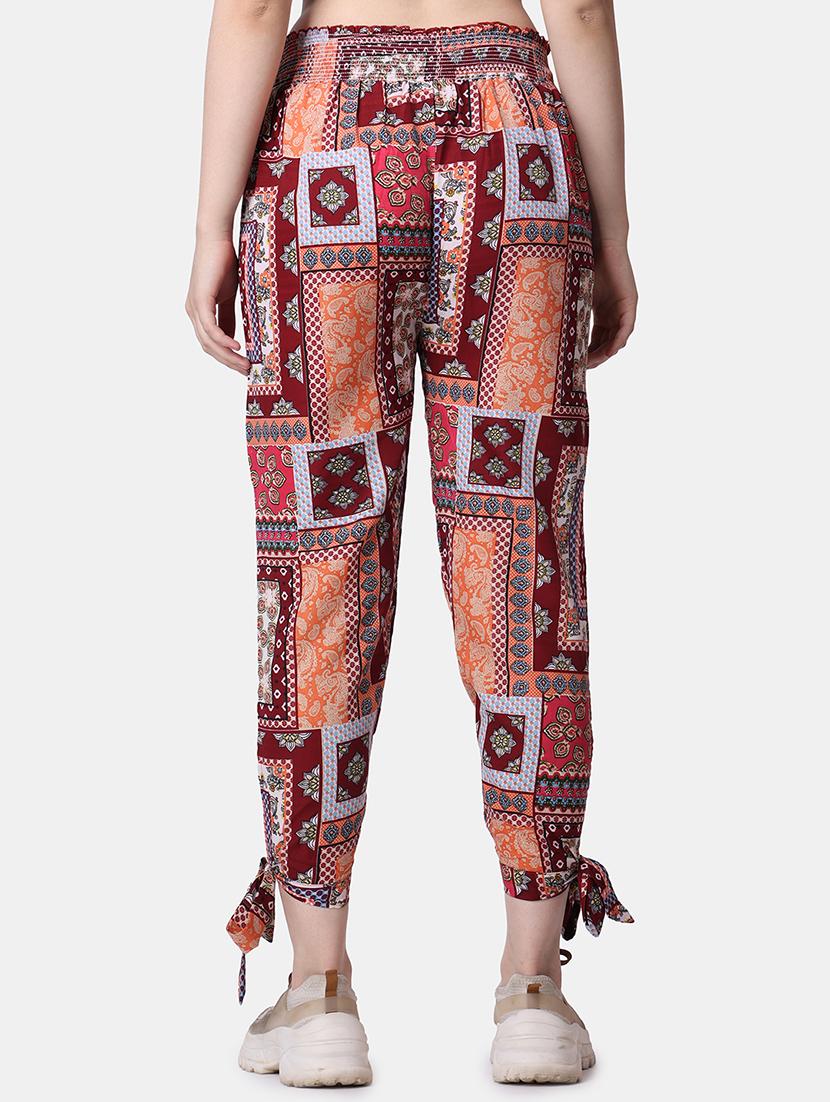 women printed mid rise straight trouser - 21523472 - Standard Image - 3