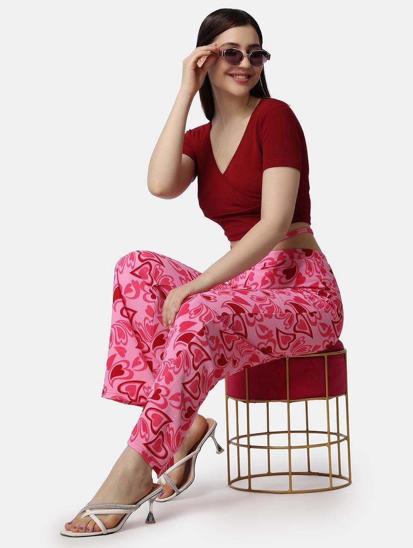 women printed wide leg trouser - 21523484 - Standard Image - 5