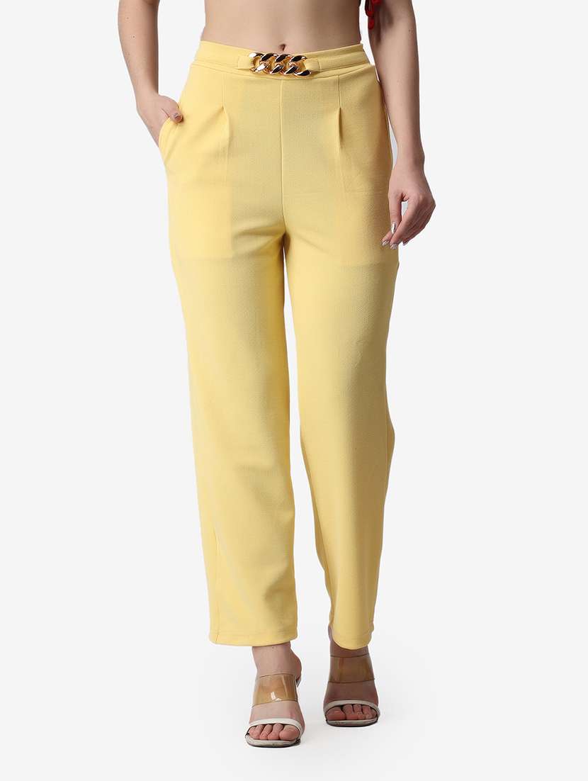 women solid relaxed fit wide leg trouser - 21523501 -  Zoom Image - 0