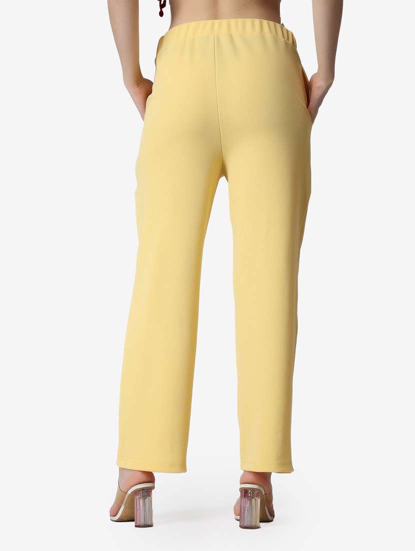 women solid relaxed fit wide leg trouser - 21523501 -  Standard Image - 3