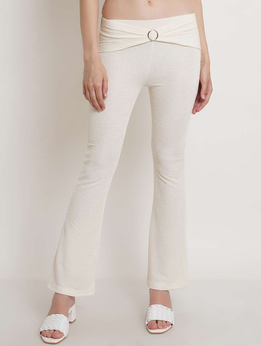 women self design regular fit bootcut trouser - 21523509 - Zoom Image - 0