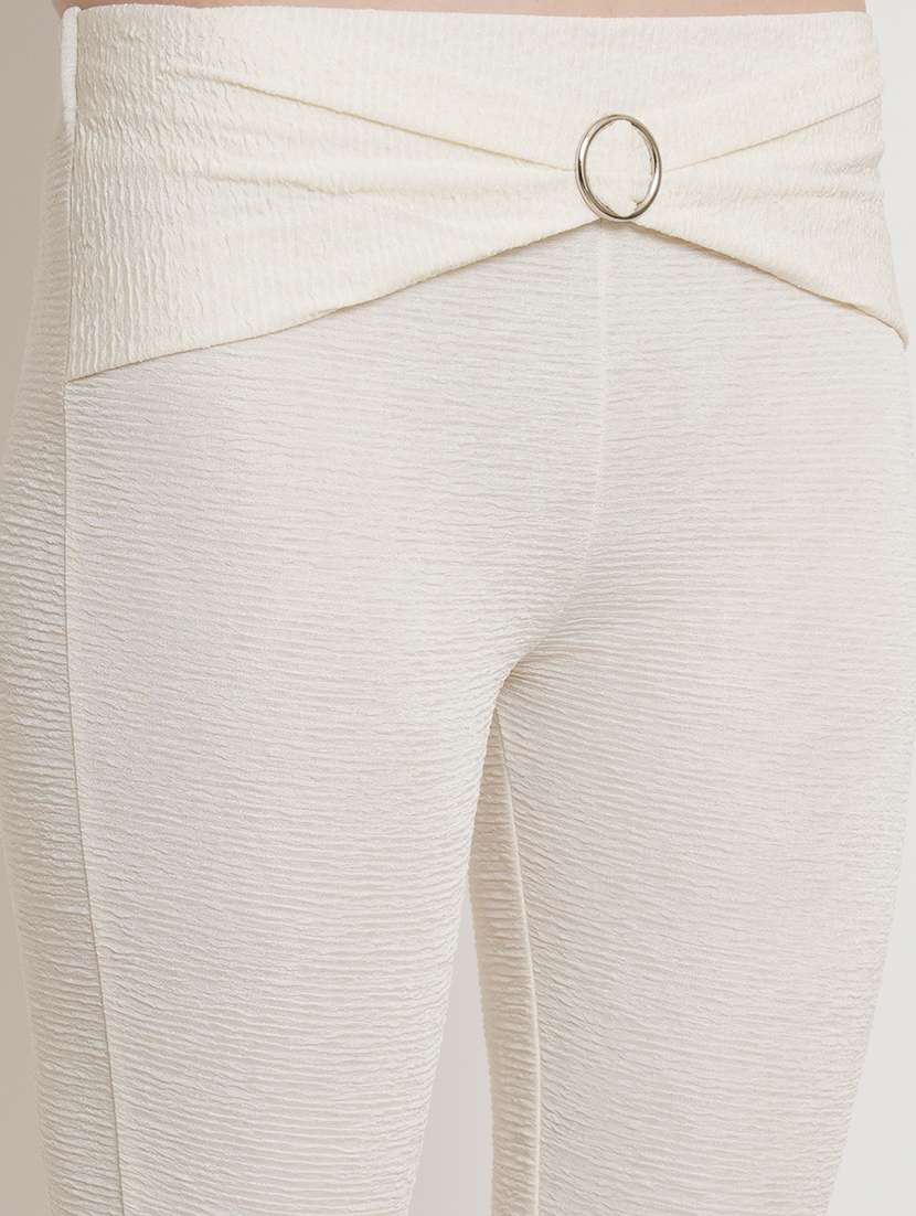 women self design regular fit bootcut trouser - 21523509 - Standard Image - 5