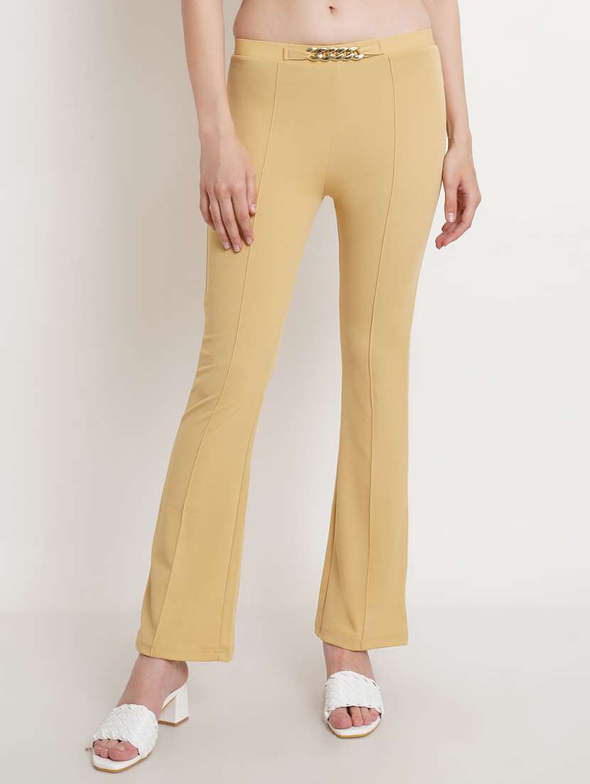 women solid regular fit bootcut trouser - 21523516 - Zoom Image - 0