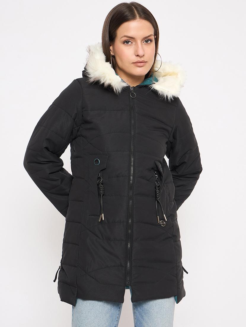 women solid long sleeves quilted jacket - 21523569 -  Zoom Image - 0